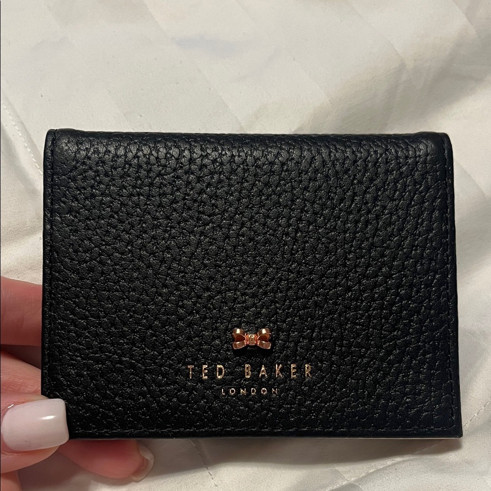 Ted Baker Black Textured Wallet with Gold Bow